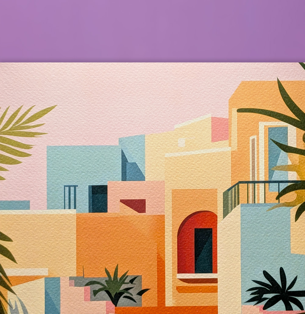 Art print on Textured 280gsm showing paper grain