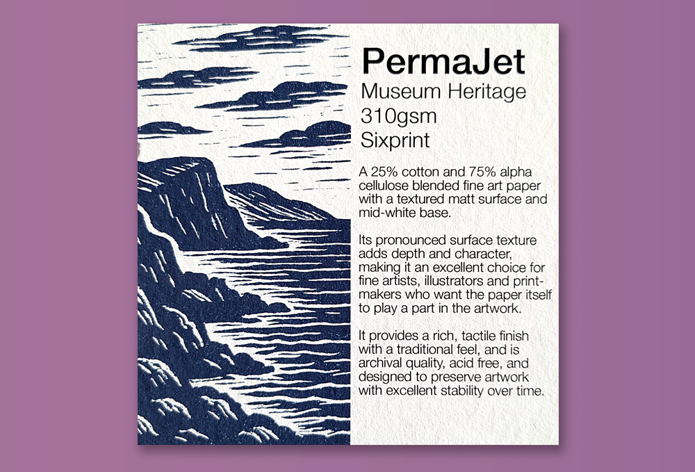 Giclée print on PermaJet Museum Heritage 310gsm textured paper