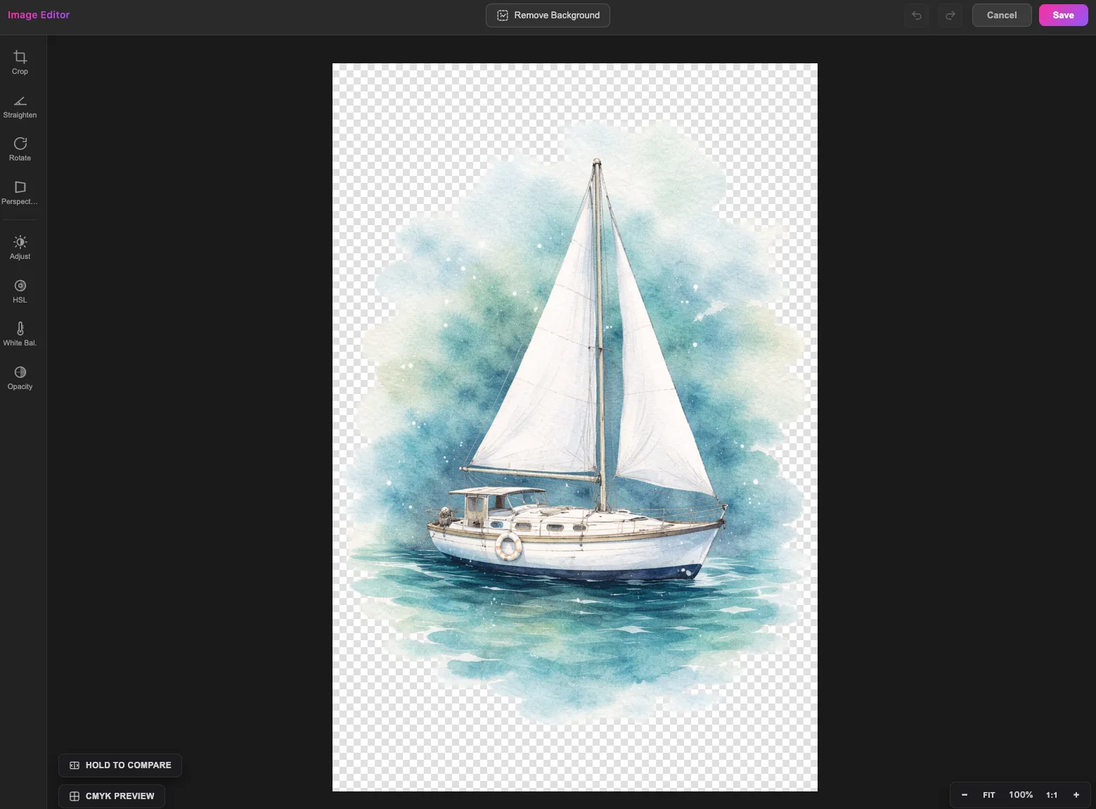 Saving the edited image in the designer
